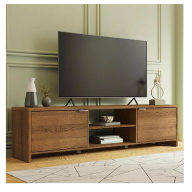 MESA DE TV CLÁSICA TU MESITA JULIUS MELAMINA 18MM MARRÓN 2 PUERTAS HASTA 75'