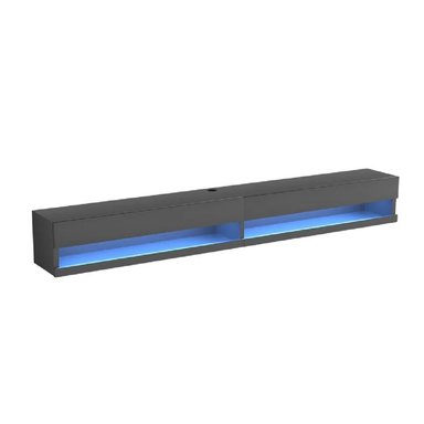 MESA DE TV FLOTANTE 77' TU MESITA LORIA MELAMINA 18MM 2 PUERTAS COLOR NEGRO LED - 2