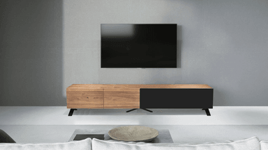 MESA DE TV CONTEMPORÁNEA MAURETTE MARRÓN-NEGRO 203 CM
