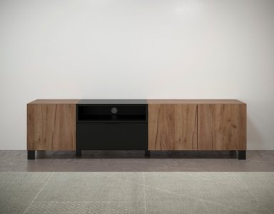 MUEBLE PARA TV ATLAS COLOR MACADAMIA/NEGRO TU MESITA