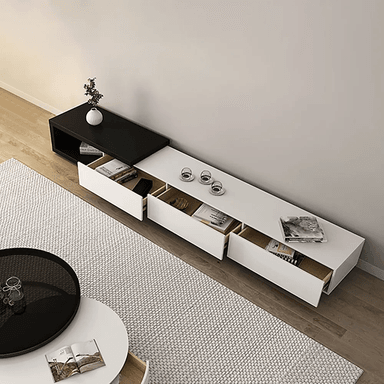MESA DE TV CONTEMPORÁNEA MINOGUE BLANCO-NEGRO 265 CM - 2