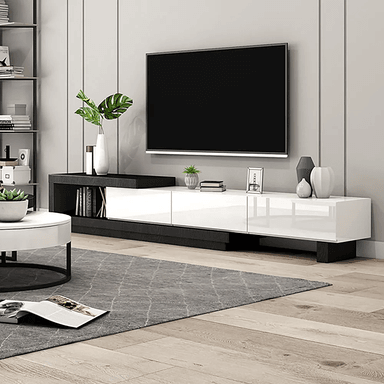 MESA DE TV CONTEMPORÁNEA MINOGUE BLANCO-NEGRO 265 CM - 3