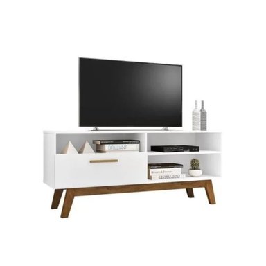 MESA PARA TV MULTIUSOS 1 CAJON FLORENTINO COLOR BLANCO TU MESITA - 3