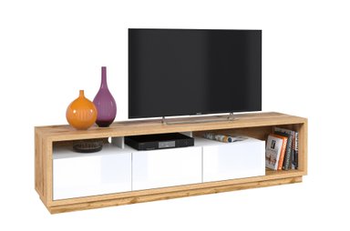 MESA DE TV MODERNA CELINE COLOR BLANCO/DUNA TU MESITA