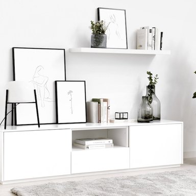 MESA DE TV 2 PUERTAS 1 CAJÓN PROST COLOR BLANCO TU MESITA - 2