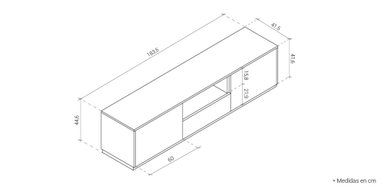 MESA DE TV 2 PUERTAS 1 CAJÓN PROST COLOR BLANCO TU MESITA - 3