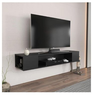 MESA FLOTANTE DE TV 70' TU MESITA MILTON MELAMINA 18MM COLOR NEGRO - 2