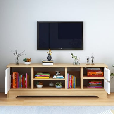 MESA DE TV ZIZURE MARRÓN-BLANCO 120CM - 1