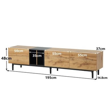 MESA DE TV MODERNA TOGO MARRÓN 195CM - 4