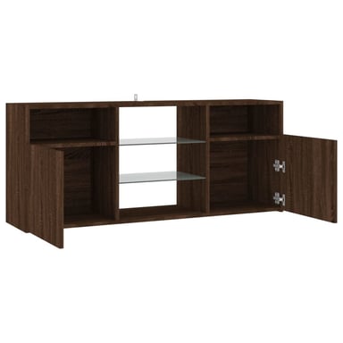 MUEBLE PARA TV NIBURU CON LUCES LED COLOR MARRÓN TU MESITA - 5