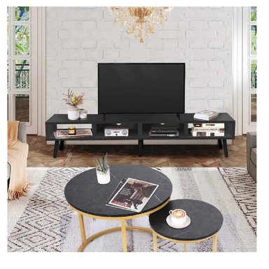 MESA DE TV 65' CLÁSICA TU MESITA MAJER MELAMINA 18MM COLOR NEGRO