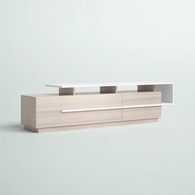 MESA MODERNA DE TV NORRIS COLOR DUNA/BLANCO TU MESITA 2 PUERTAS - 3