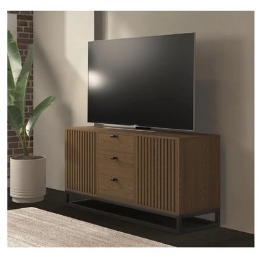 MESA CLÁSICA DE TV 65' TU MESITA JIMMY MELAMINA 18MM BASE METAL MARRÓN 2 PUERTAS 2 CAJONES