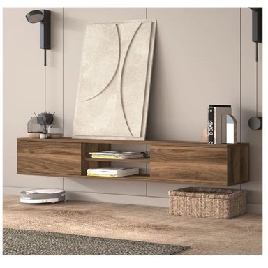 MESA DE TV FLOTANTE 80' AMAUTA TU MESITA MELAMINA 18MM 2 PUERTAS MARRÓN