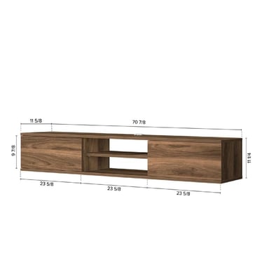 MESA DE TV FLOTANTE 80' AMAUTA TU MESITA MELAMINA 18MM 2 PUERTAS MARRÓN - 3
