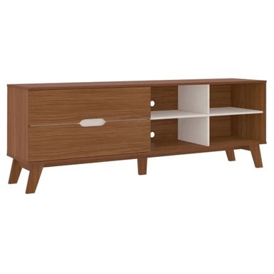 MESA DE TV CLÁSICA VERONA 2 CAJONES TU MESITA COLOR MARRÓN - 2