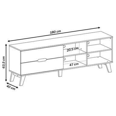 MESA DE TV CLÁSICA VERONA 2 CAJONES TU MESITA COLOR MARRÓN - 3
