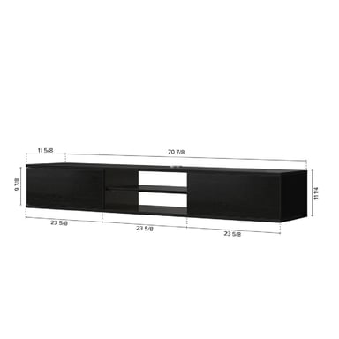 MESA DE TV FLOTANTE 80' AMAUTA TU MESITA MELAMINA 18MM 2 PUERTAS NEGRO - 3