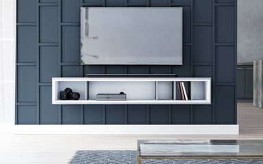 MESA DE TV FLOTANTE CINTIA COLOR GRIS/BLANCO TU MESITA
