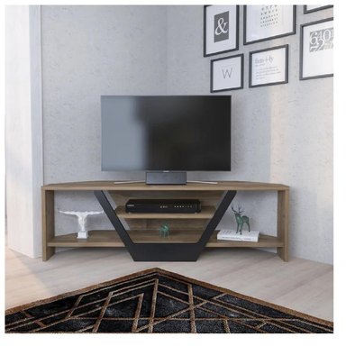 MESA DE TV 55' PARA ESQUINA NAZCA TU MESITA MELAMINA 18MM COLOR MARRÓN/NEGRO