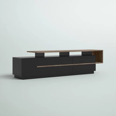 MESA MODERNA DE TV NORRIS COLOR NEGRO/MARRÓN TU MESITA 2 PUERTAS - 3
