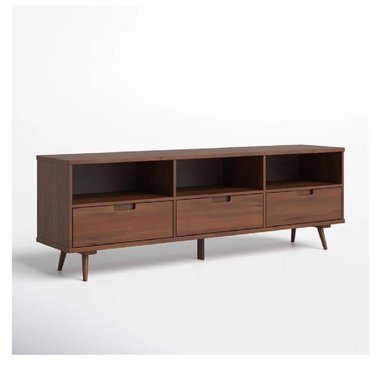 MESA DE TV MOLLY 75' TU MESITA MELAMINA 18MM COLOR MARRÓN OSCURO 3 CAJONES - 3