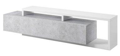 MESA DE TV MODERNA SIBARYS COLOR GRIS CLARO/BLANCO 1 CAJÓN TU MESITA - 2