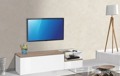 MESA DE TV MODERNA MILENA COLOR BLANCO 2 PUERTAS TU MESITA