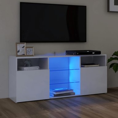 MUEBLE PARA TV NIBURU CON LUCES LED COLOR BLANCO TU MESITA