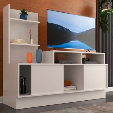 MESA DE TV CON REPISAS DIEGO COLOR BLANCO TU MESITA