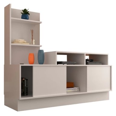 MESA DE TV CON REPISAS DIEGO COLOR BLANCO TU MESITA - 2