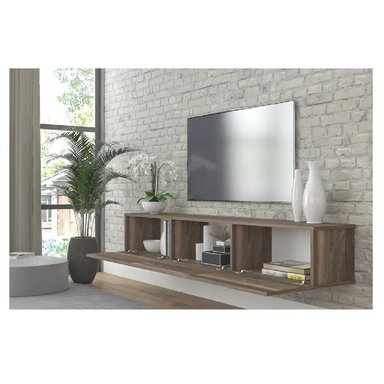 MESA DE TV FLOTANTE 75' TU MESITA SIGRID MELAMINA 18MM COLOR MARRÓN 3 PUERTAS - 2