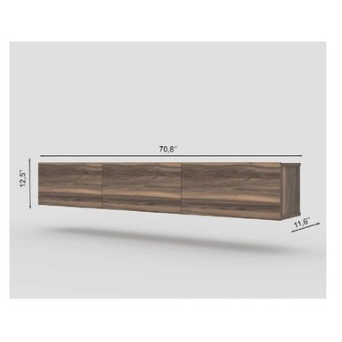MESA DE TV FLOTANTE 75' TU MESITA SIGRID MELAMINA 18MM COLOR MARRÓN 3 PUERTAS - 3