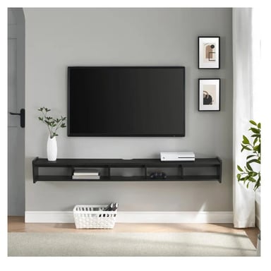 MESA DE TV FLOTANTE 75' MASSIEL TU MESITA MELAMINA 18MM COLOR NEGRO - 1