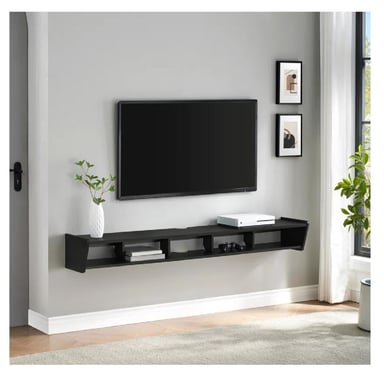 MESA DE TV FLOTANTE 75' MASSIEL TU MESITA MELAMINA 18MM COLOR NEGRO - 2