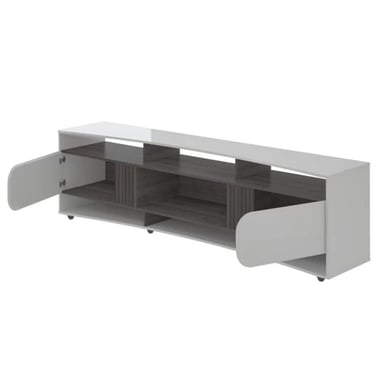 MESA MODERNA DE TV MAVERIK COLOR BLANCO/MARRÓN 2 PUERTAS TU MESITA - 2