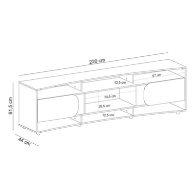 MESA MODERNA DE TV MAVERIK COLOR BLANCO/MARRÓN 2 PUERTAS TU MESITA - 3