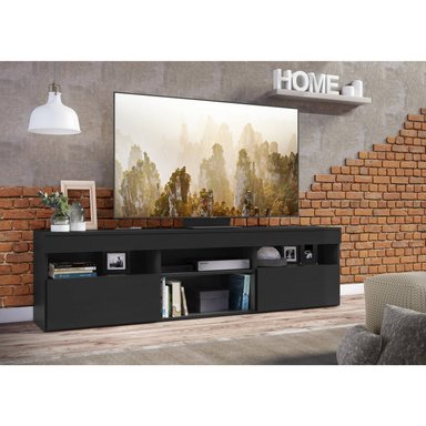 MESA DE TV CONTEMPORÁNEA LEYKA 175X48X35 NEGRO