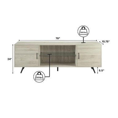 MESA DE TV PARACAS 70' TU MESITA MELAMINA 18MM COLOR ROBLE 2 PUERTAS - 3