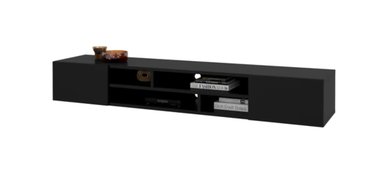 MESA DE TV MODERNA 2 PUERTAS OLIMPIA COLOR NEGRO TU MESITA - 2