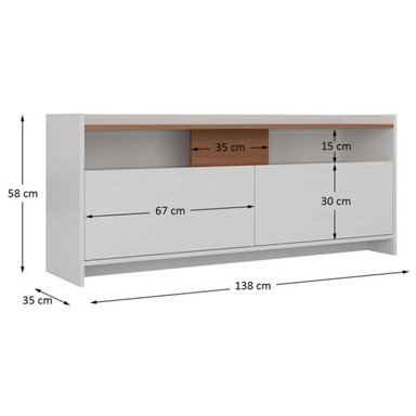 MESA DE TV MODERNA NÁPOLES COLOR BLANCO/HAYA TU MESITA 2 PUERTAS - 3