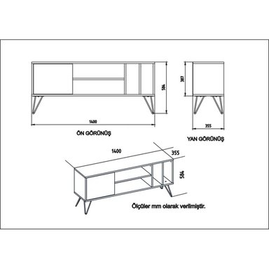 MESA DE TV MODERNA GABÓN BLANCO - 3