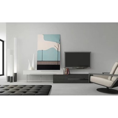 MESA DE TV CONTEMPORÁNEA SAZUAJE BLANCO-NEGRO 167CM