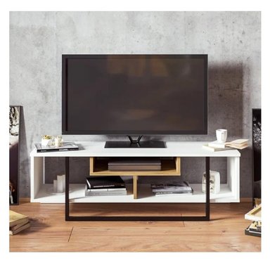 MESA DE TV MODERNA MALIBÚ 48' TU MESITA MELAMINA 18MM COLOR BLANCO/DUNA - 2