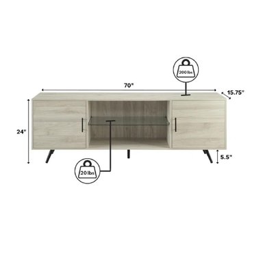 MESA DE TV PARACAS 70' TU MESITA MELAMINA 18MM COLOR MARRÓN 2 PUERTAS - 3
