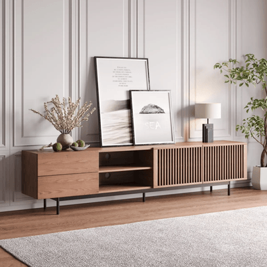 MESA DE TV MINIMALISTA TAKASHI COLOR MARRÓN TU MESITA - 1