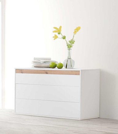 CÓMODA MINIMALISTA VALERIA BLANCO 3 CAJONES TU MESITA