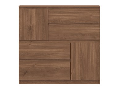 CÓMODA MODERNA MATEO 4 CAJONES 2 PUERTAS TU MESITA COLOR MARRÓN