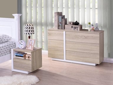 CÓMODA CLÁSICA NAPOLI 6 CAJONES COLOR ROBLE TU MESITA