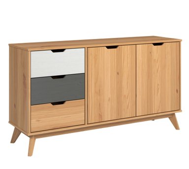 CÓMODA CLÁSICA JENNA 3 CAJONES 2 PUERTA MULTICOLOR TU MESITA